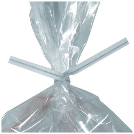 Bsc Preferred 6 x 5/32'' White Paper Twist Ties, 2000PK PBT6W